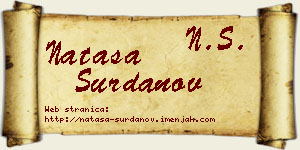 Nataša Surdanov vizit kartica